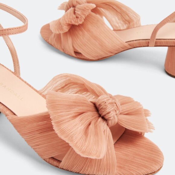 LOEFFLER RANDALL- dahlia pleated knot mule with ankle strap - size 6 - Picture 3 of 4